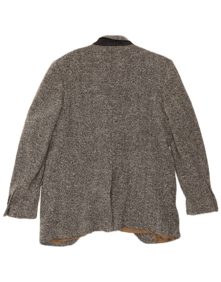 Dolce & Gabbana Chaqueta tipo blazer de 1 botón para hombre IT 52 XL Lana moteada gris