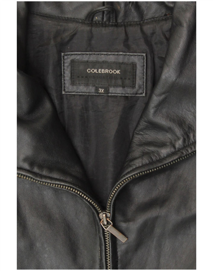 Colebrook Chaqueta de cuero para mujer UK 22 3XL Cuero negro