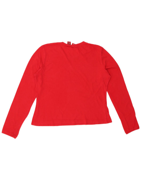 MOSSIMO Top corto con gráfico para mujer, manga larga, UK 46, talla grande, algodón rojo