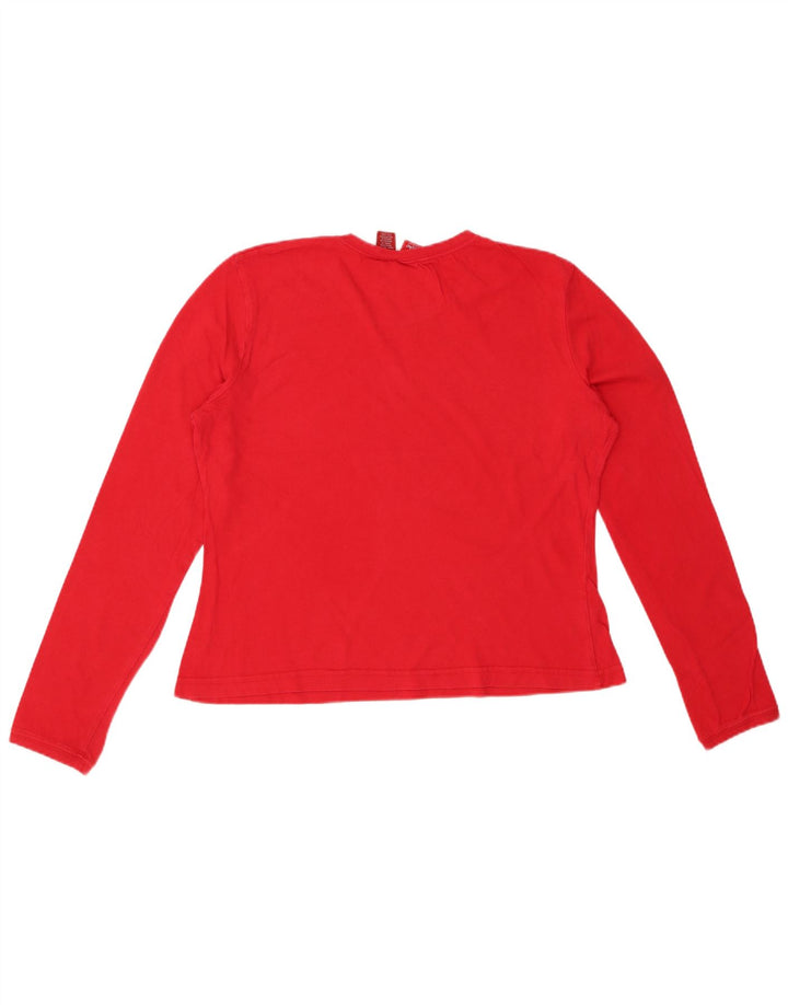 MOSSIMO Top corto con gráfico para mujer, manga larga, UK 46, talla grande, algodón rojo
