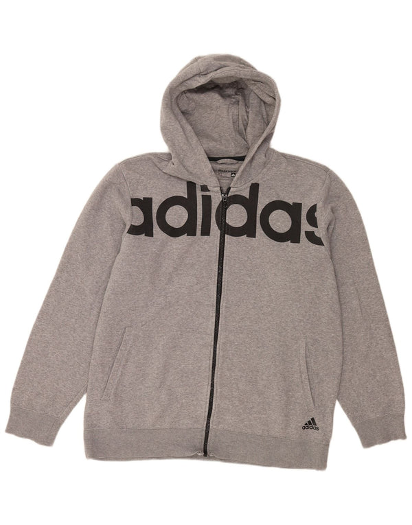 Adidas Sudadera con capucha y cremallera gráfica para hombre XL Algodón gris