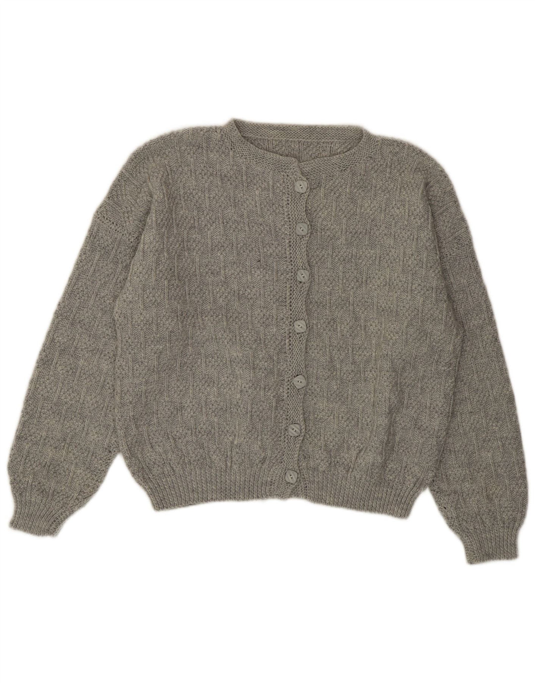 Vintage mujer Cardigan suéter Reino Unido 14 gris grande