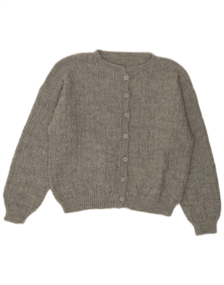 Vintage mujer Cardigan suéter Reino Unido 14 gris grande