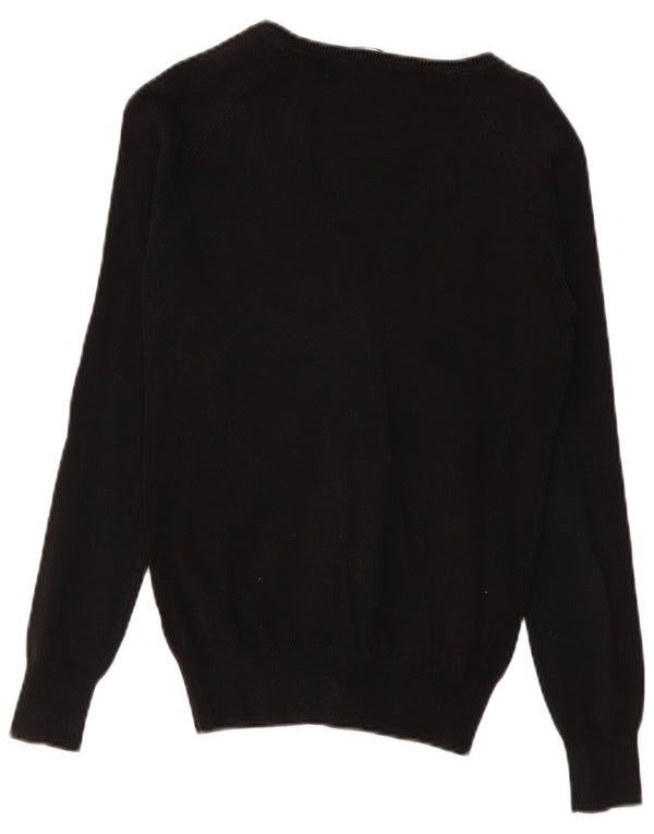 Zara Mujer Cárdigan Suéter UK 12 Mediano Negro Algodón