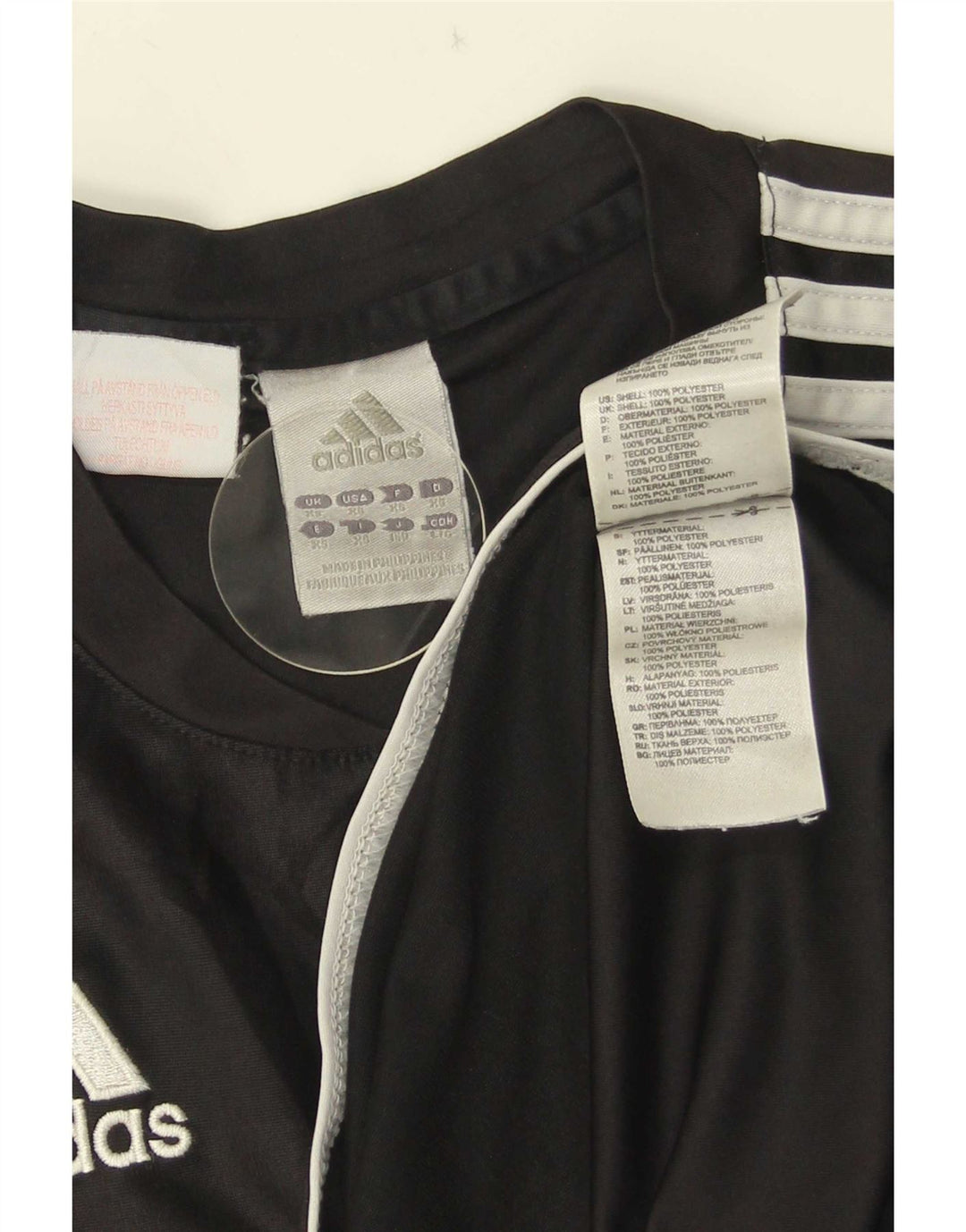 Adidas Hombre Camiseta Top XS Negro Rayas Poliéster