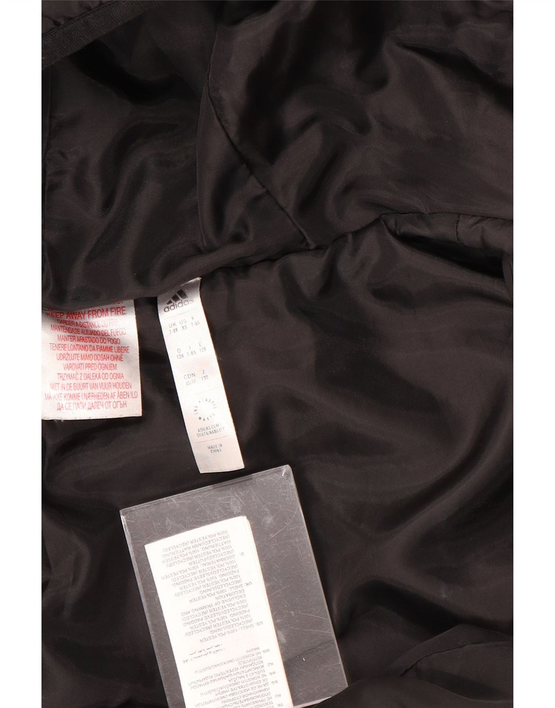 ADIDAS Chaqueta acolchada con capucha para niño 7-8 años Negro Poliéster