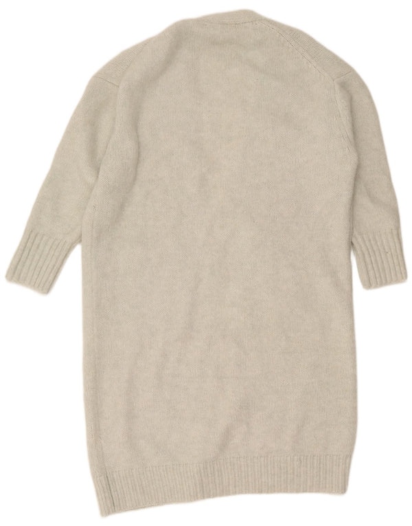 Zara Suéter tipo cárdigan abierto de palangre extragrande para mujer UK 6 XS Poliéster gris