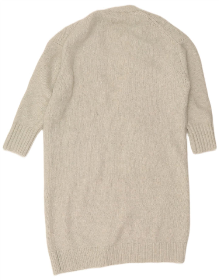 Zara Suéter tipo cárdigan abierto de palangre extragrande para mujer UK 6 XS Poliéster gris