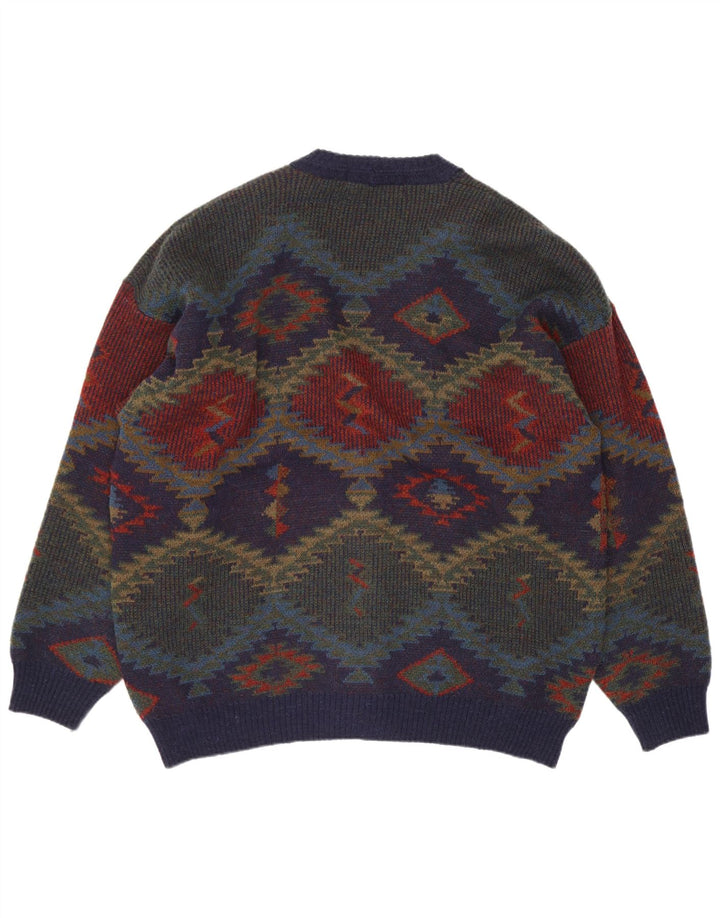 Marks & Spencer Mens St. Michael Cardigan Suéter XL Azul Marino Retro