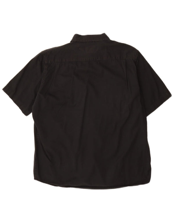 Wrangler Camisa De Manga Corta Para Hombre Grande Algodón Negro