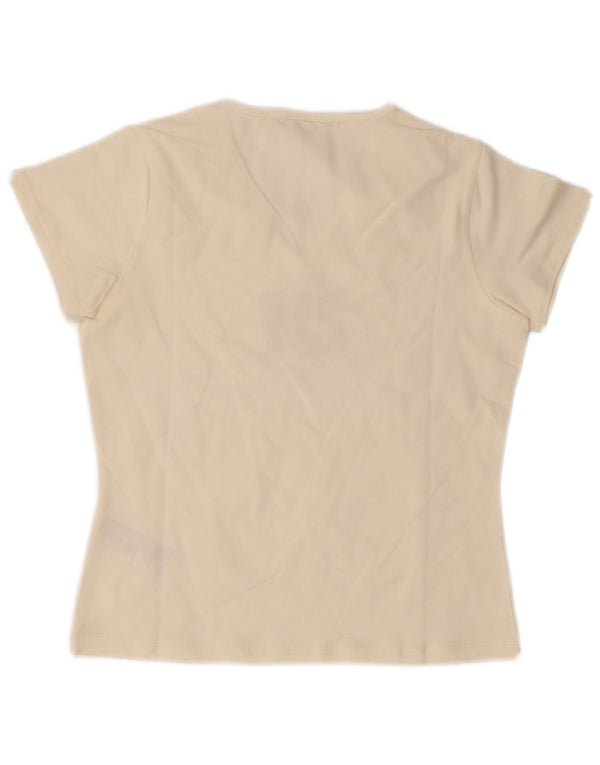 Reebok Camiseta gráfica para mujer Top UK 14 Large Off White Cotton