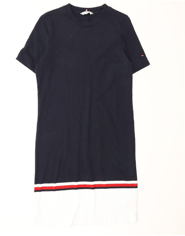 Tommy Hilfiger Vestido estilo camiseta para mujer UK 10 Small Azul marino Colorblock