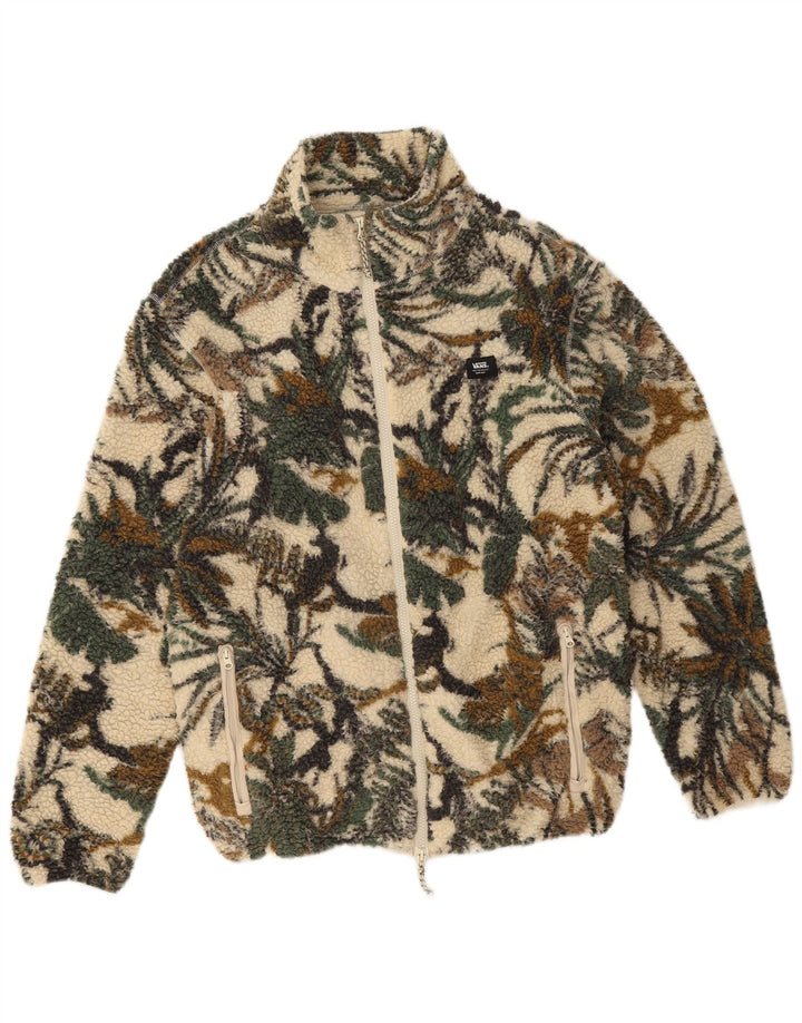 Vans Chaqueta polar para hombre ES 38 Poliéster floral verde medio
