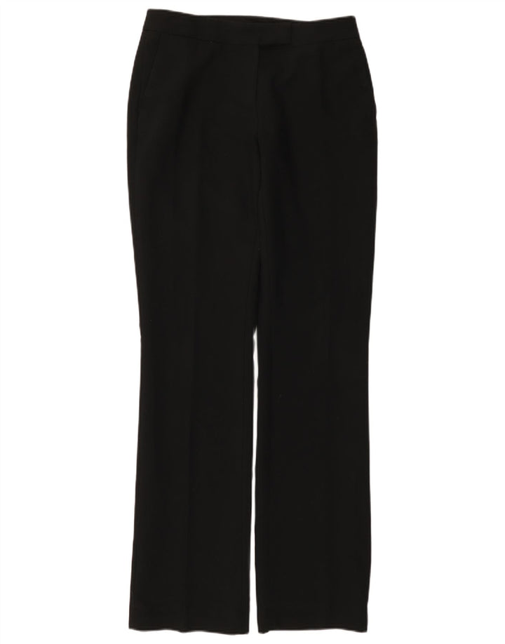 ZARA Mujer Pantalón Traje Bootcut Small W26 L32 Poliéster Negro