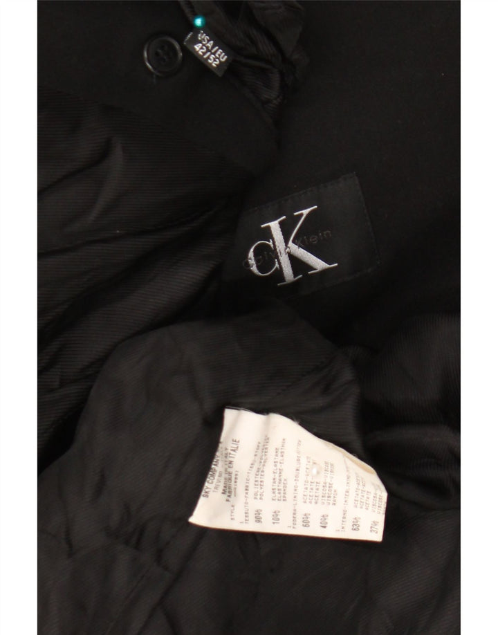Calvin Klein Chaqueta tipo blazer de 3 botones para hombre IT 52 XL Poliéster negro
