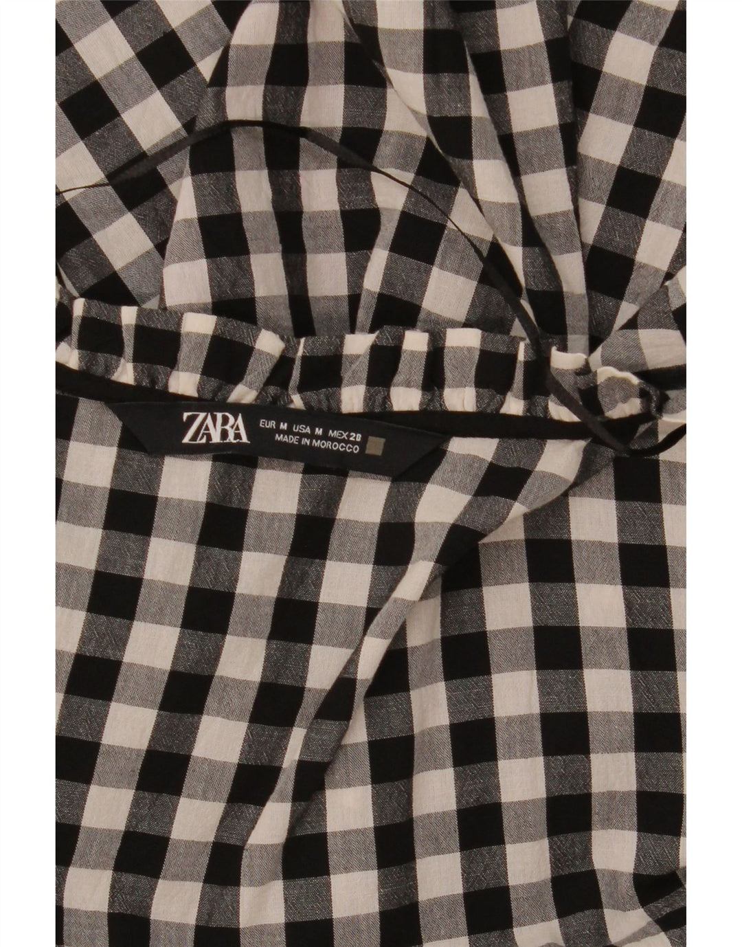 Zara Vestido Acampanado para Mujer UK 44 Medium Black Gingham