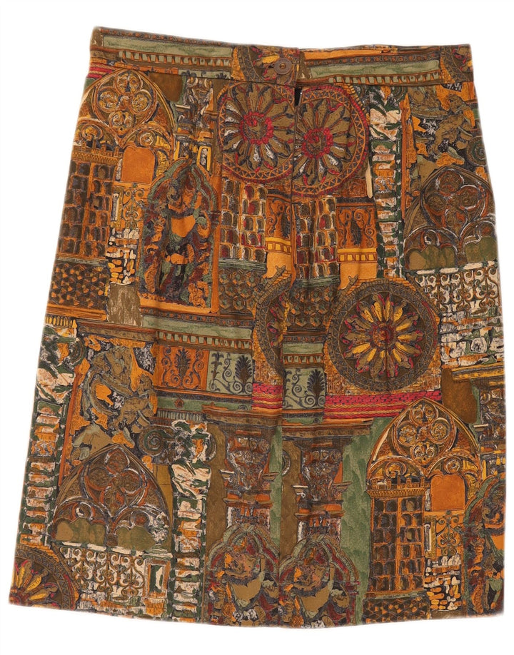 VINTAGE Falda recta con patrón abstracto para mujer W30 Mediana Multicolor