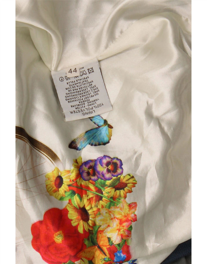 Emanuele Curci Chaqueta bomber de ante para mujer IT 44 Bloque de color gris medio