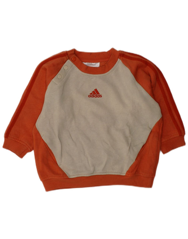 ADIDAS Sudadera para Bebés Niñas 12-18 Meses Algodón Color Block Naranja
