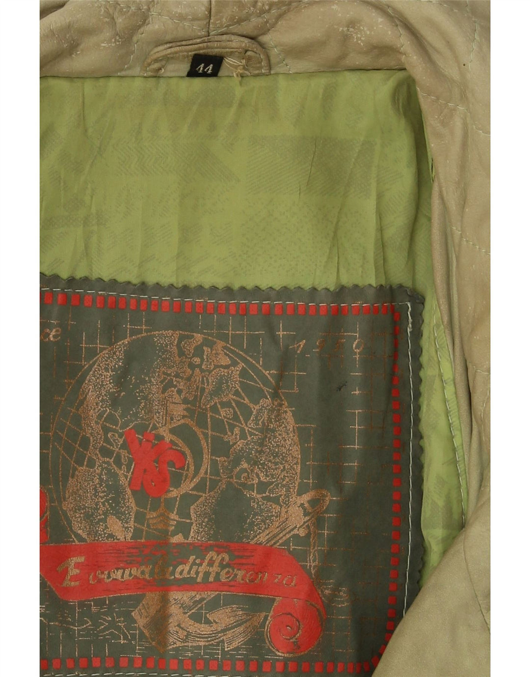 Vintage mujer abrigo de cuero de gran tamaño EU 44 XL cuero verde