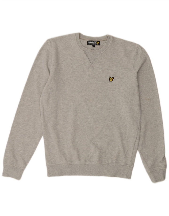 LYLE & SCOTT Sudadera tipo jersey para hombre de algodón moteado gris pequeño