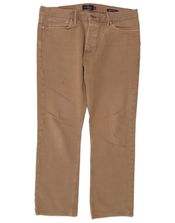 Marks & Spencer Pantalones informales de corte regular Blue Harbor para hombre W36 L31 Beige