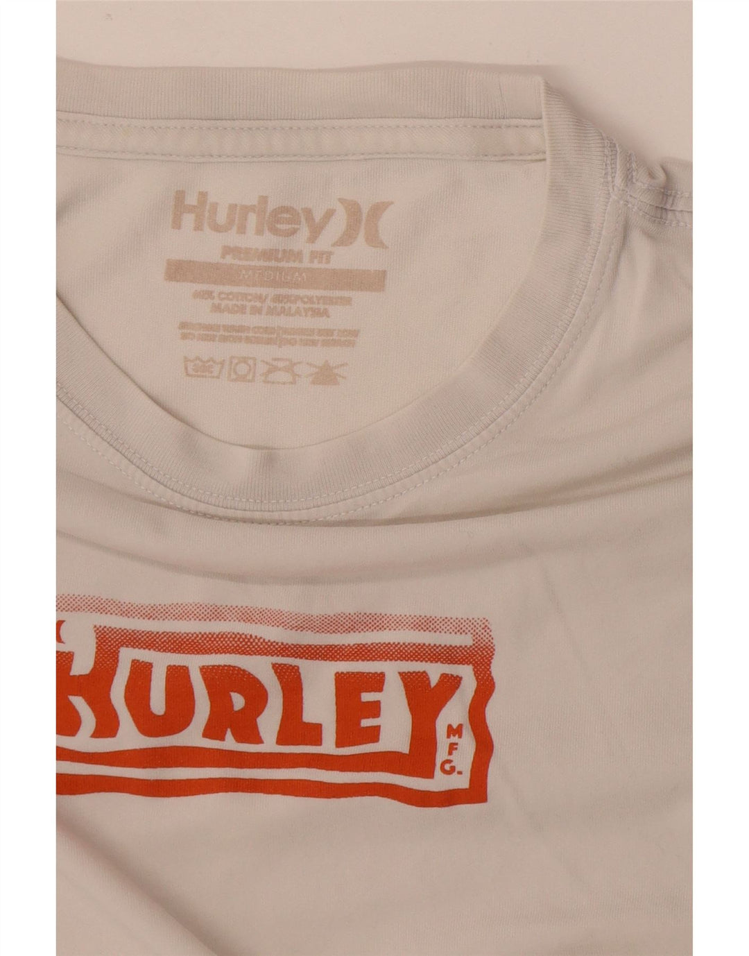 Hurley - Camiseta gráfica de ajuste premium para hombre, talla mediana, algodón blanco