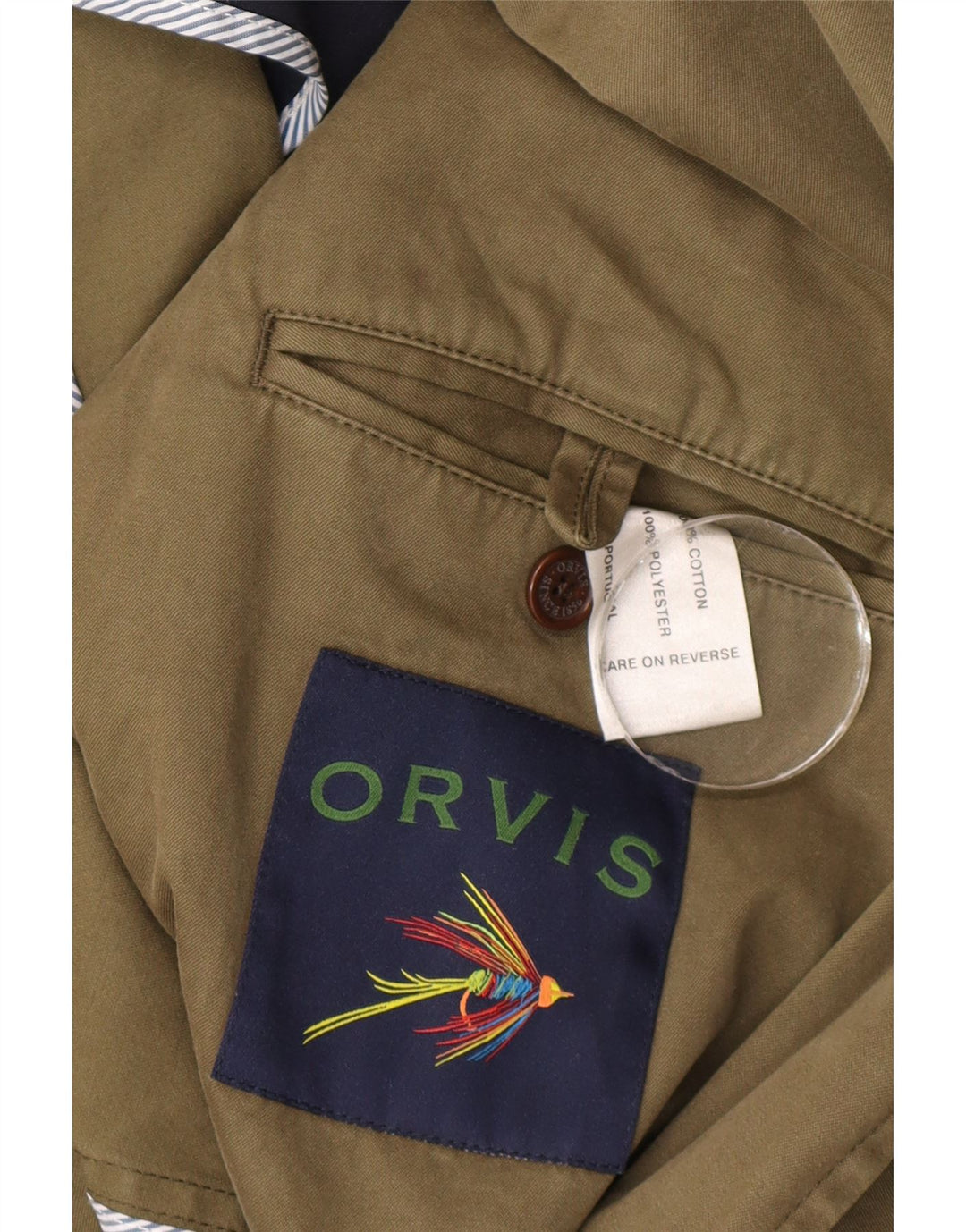 Orvis Chaqueta tipo blazer de 2 botones para hombre UK 40 Large Algodón caqui