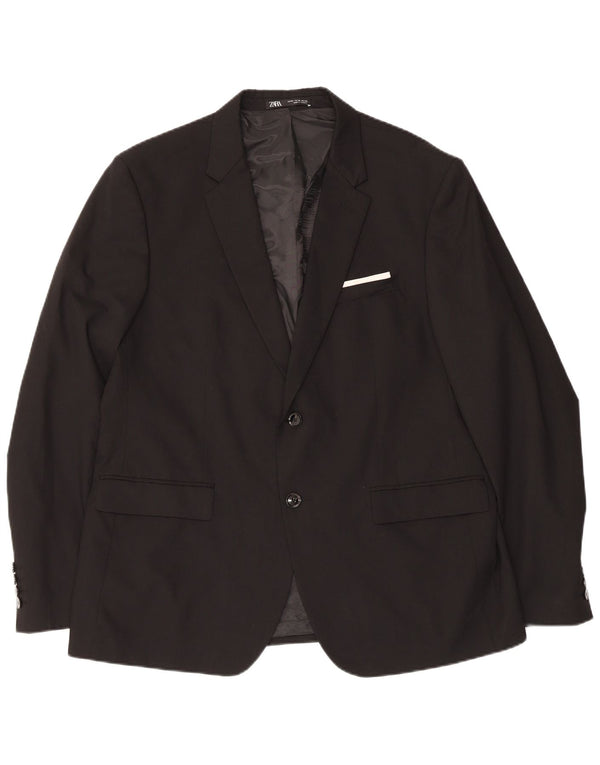 Zara Chaqueta Blazer De 2 Botones Para Hombre EU 56 XL Poliéster Negro