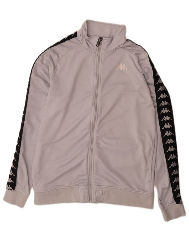 Kappa Chaqueta superior de chándal con gráfico para mujer UK 46 Large Grey Colourblock