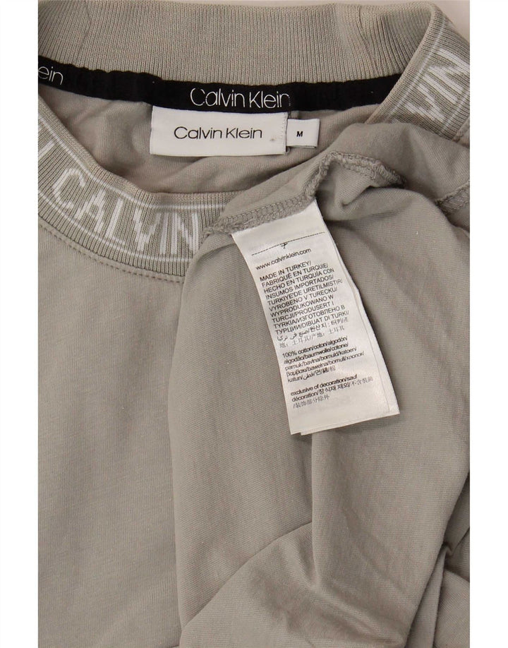 Calvin Klein - Camiseta gráfica para hombre, parte superior de algodón gris medio