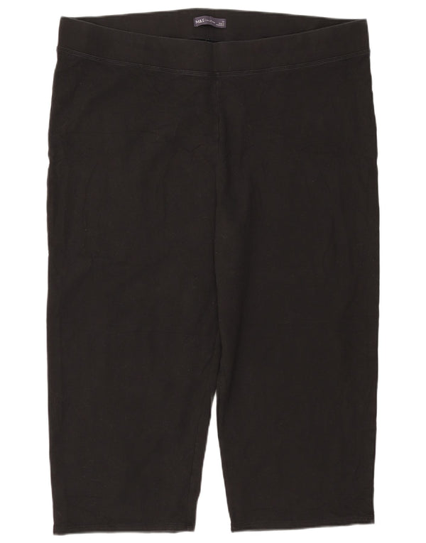 Marks & Spencer Leggings Capri para Mujer UK 22 3XL Algodón Negro