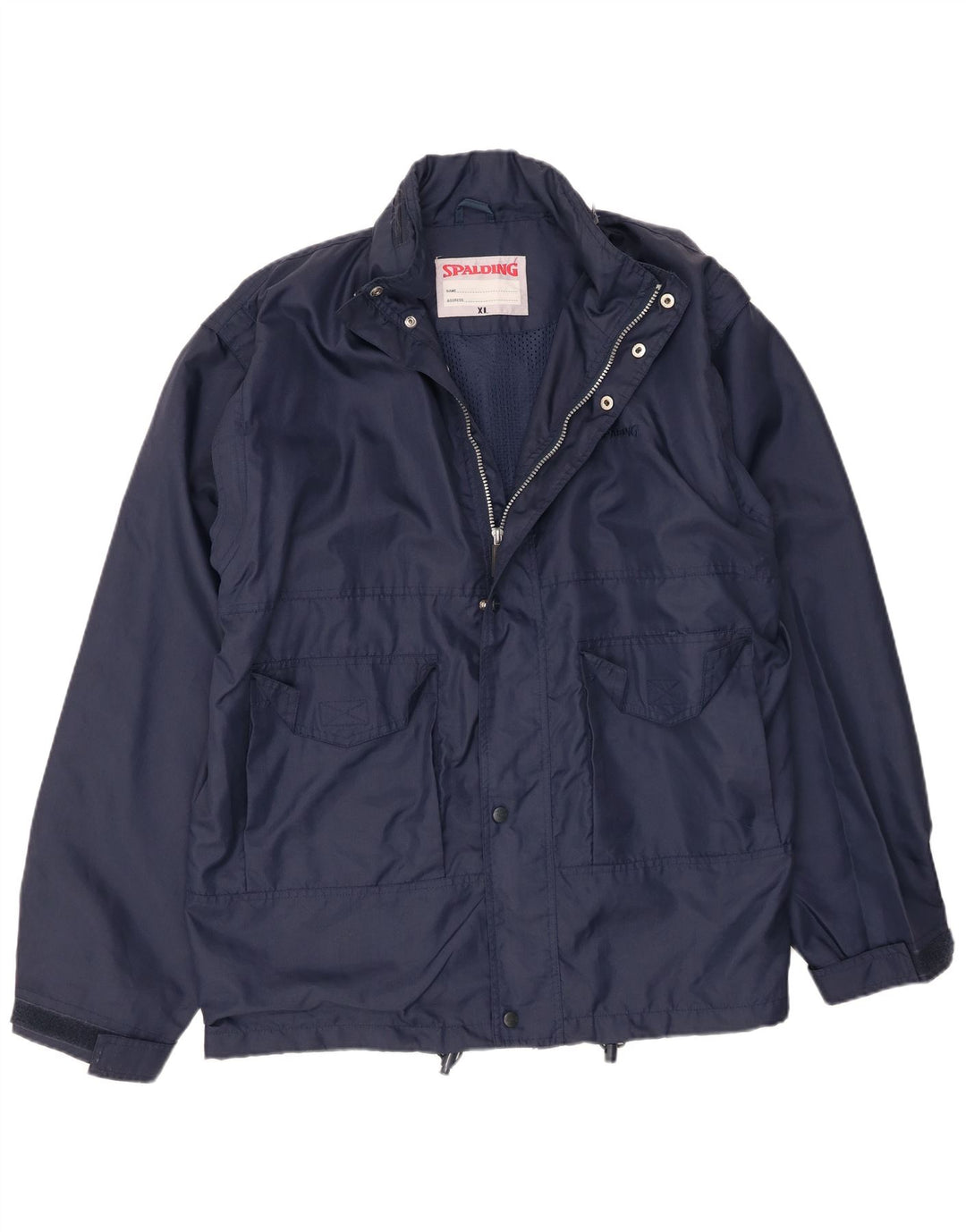 Chaqueta impermeable con capucha Spalding para hombre UK 42 XL Poliamida azul marino