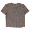 Zara Mujer Crop Camiseta Top UK 10 Small Gris Moteado Poliéster