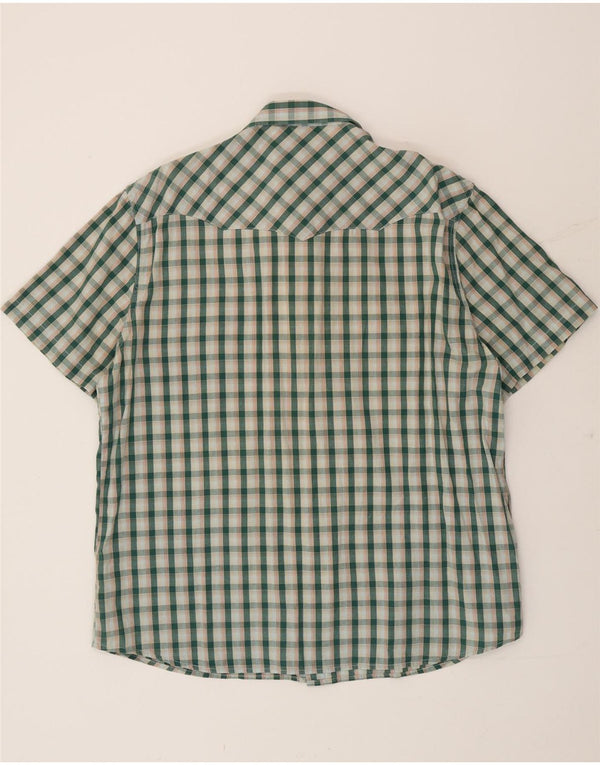 Wrangler Camisa De Manga Corta Hombre XL Algodón A Cuadros Verde