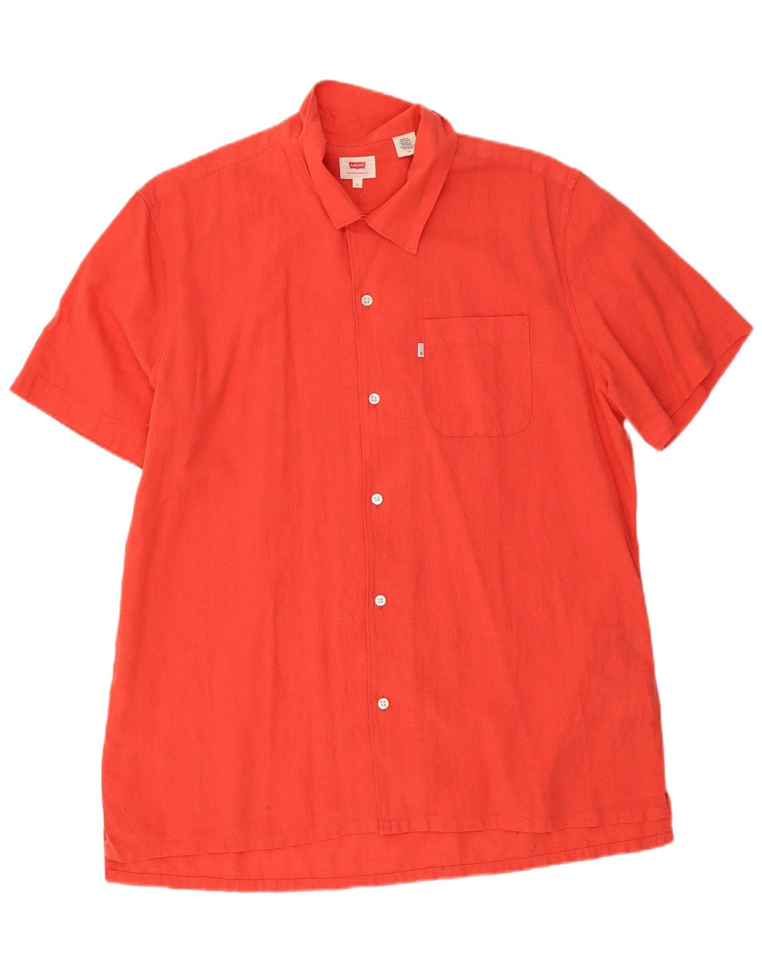 Levi's Camisa de manga corta para hombre, talla grande, lino rojo