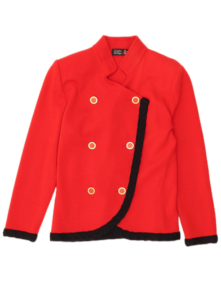 Vintage mujer chaqueta blazer de doble pecho IT 42 bloque de color rojo medio
