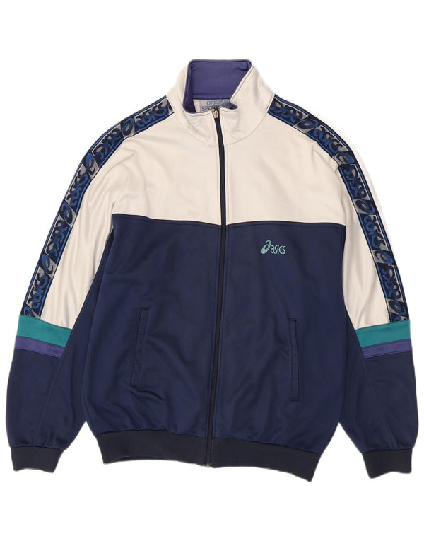 Asics Mens Graphic Chándal Top Jacket IT 54 XL Azul Marino Colorblock