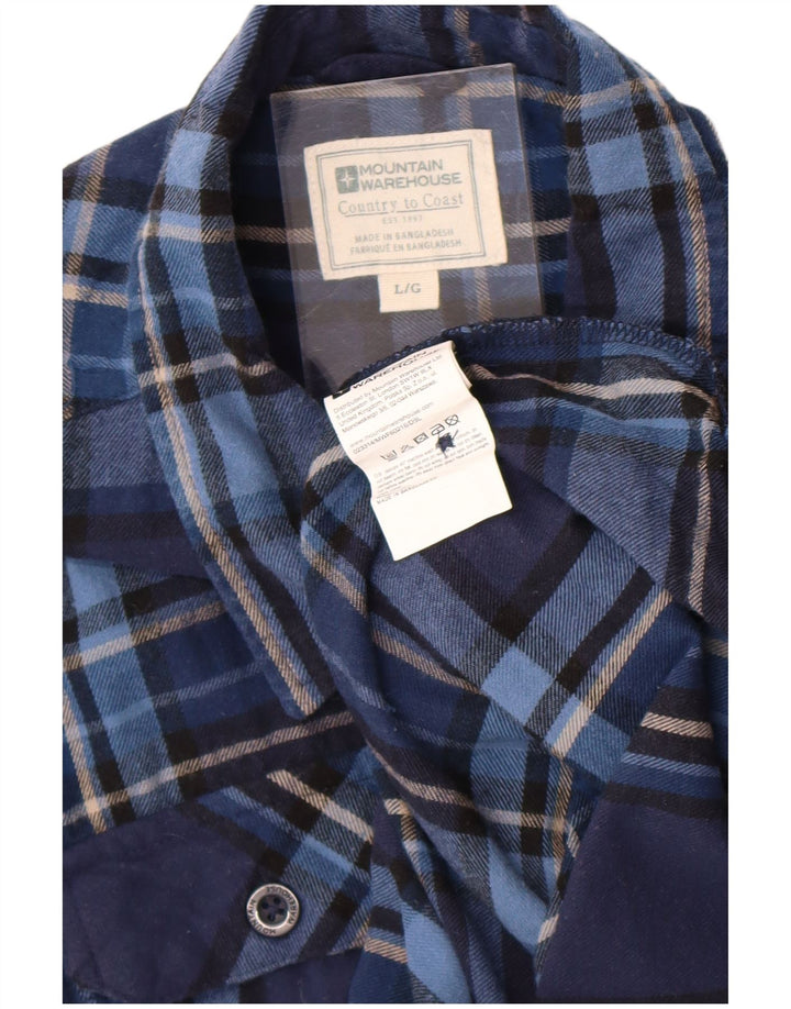 Camisa de franela para hombre de Mountain Warehouse Algodón a cuadros azul marino grande