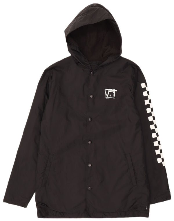 Vans Chaqueta impermeable con capucha y gráfico para hombre UK 38 Medium Black Nylon