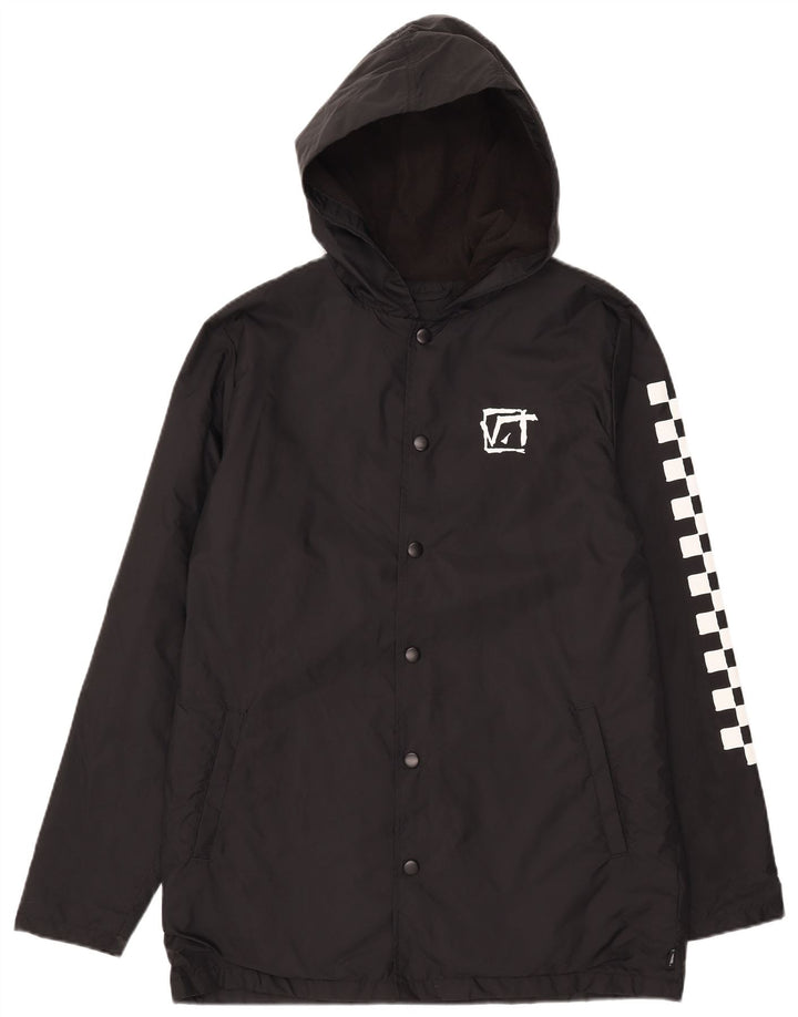 Vans Chaqueta impermeable con capucha y gráfico para hombre UK 38 Medium Black Nylon