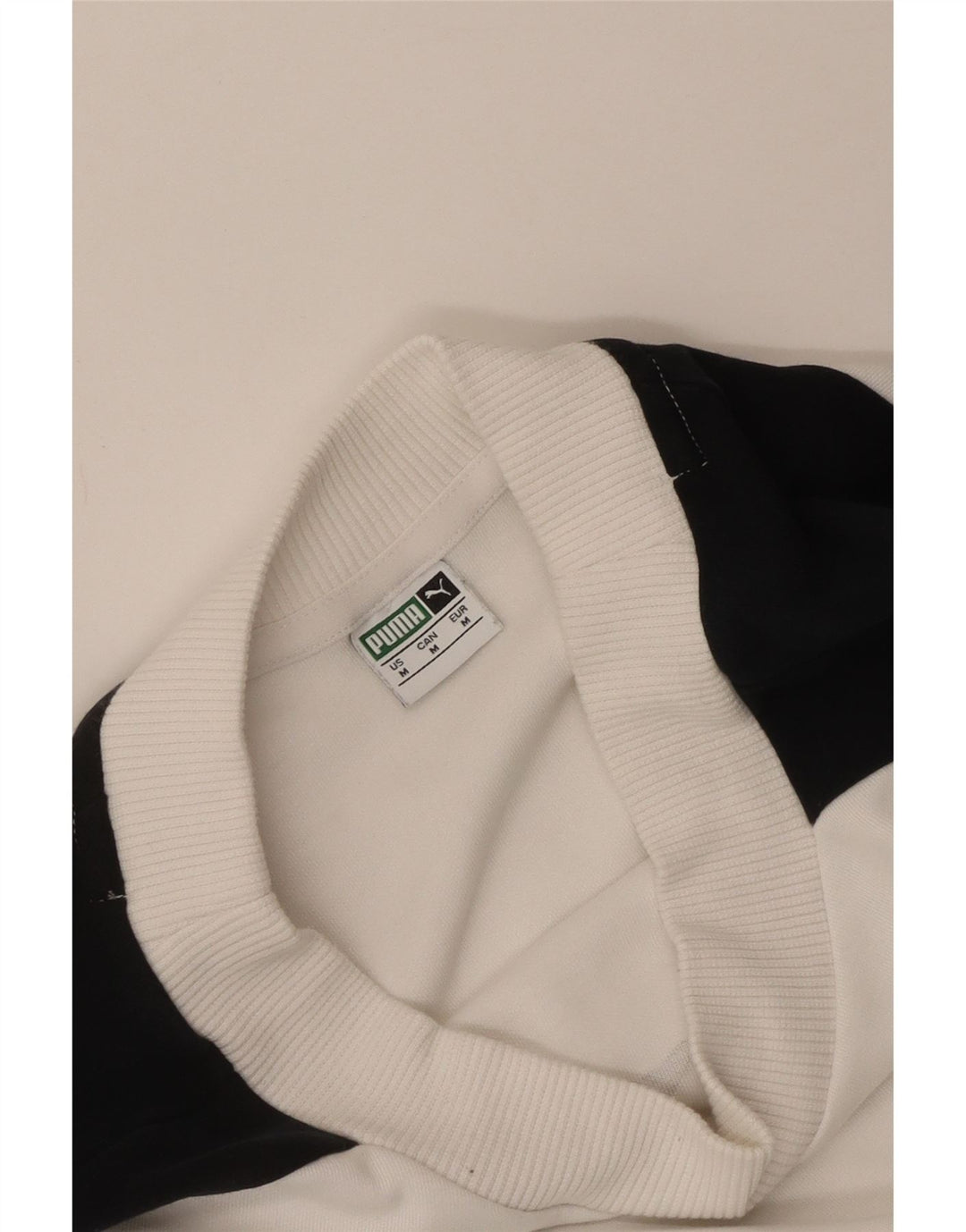 Puma Mujer Crop Graphic Sudadera Jumper UK 14 Medium White Colourblock