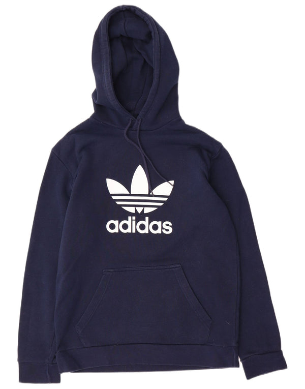 Adidas Hombre Sudadera Con Capucha Gráfica Jersey Medio Azul Marino Algodón