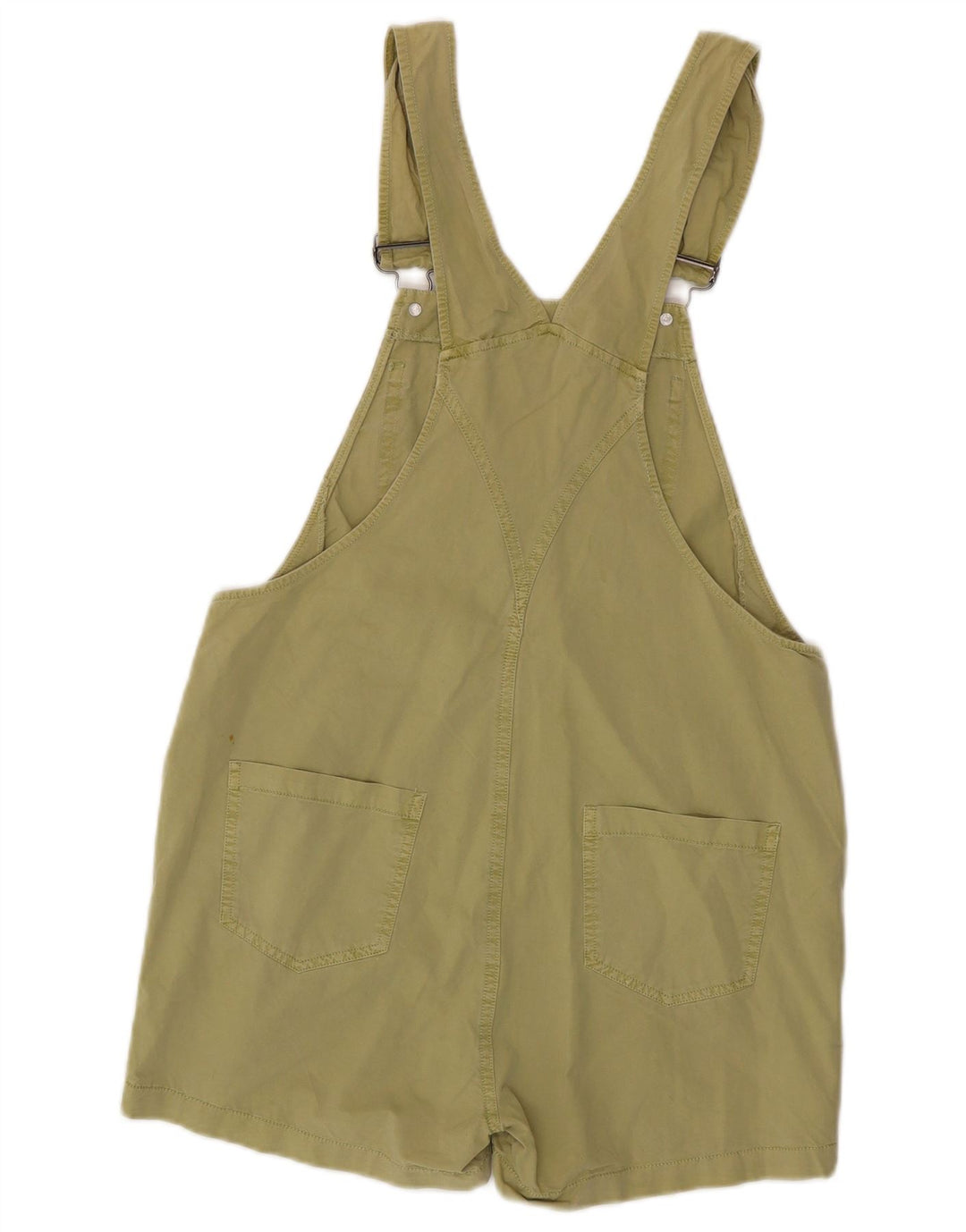 VINTAGE Mujer Dungarees Shorts Medio W34 Algodón Verde