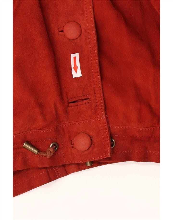 Vintage mujer chaqueta de ante de gran tamaño IT 44 cuero rojo medio