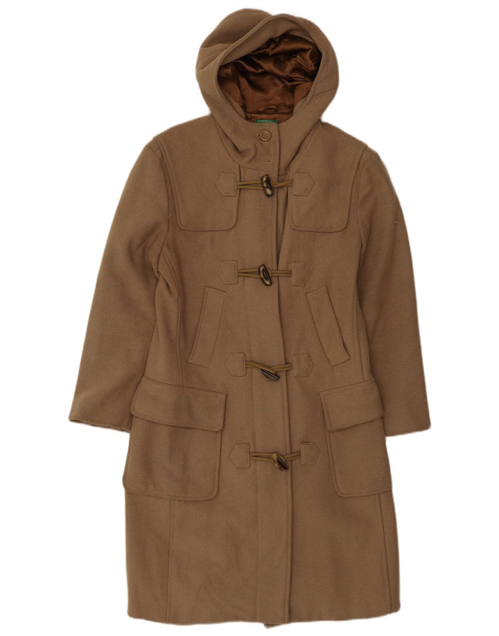 Benetton Trenca Con Capucha Para Mujer UK 40 Small Beige