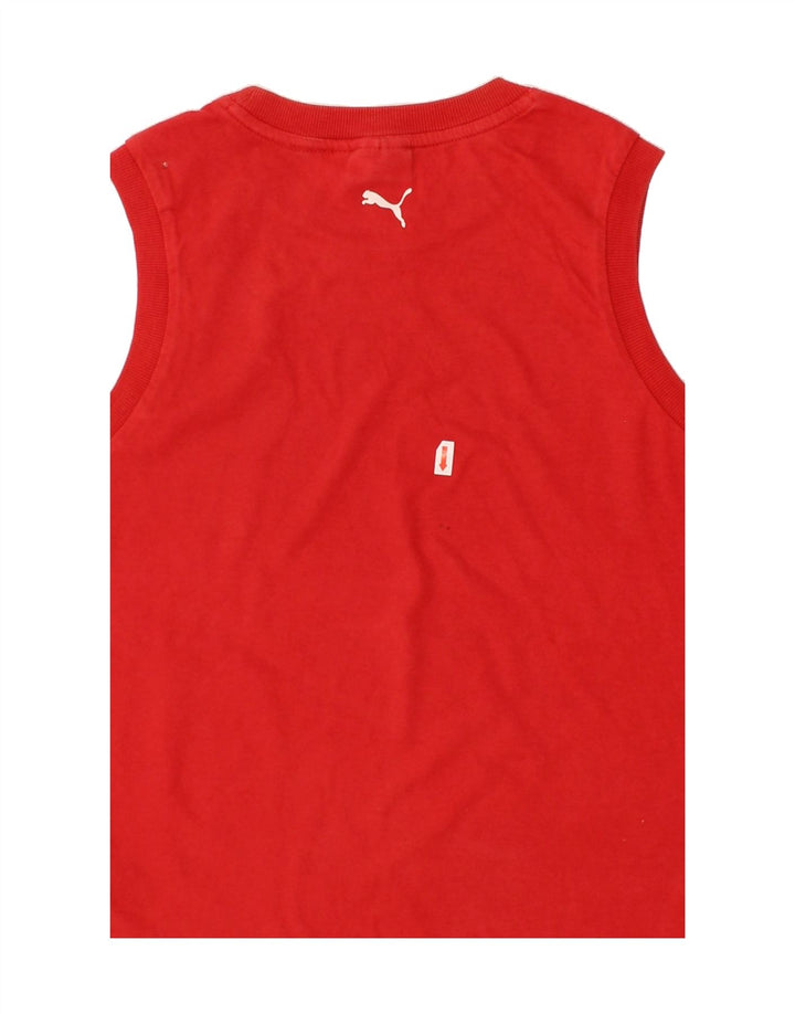 PUMA Boys Graphic Vest Top 11-12 Years Red Cotton Vintage Puma and Second-Hand Puma from Messina Hembry 