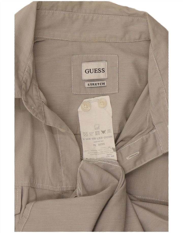 Camisa Guess Hombre Gris Medio Algodón Rayas Pintadas