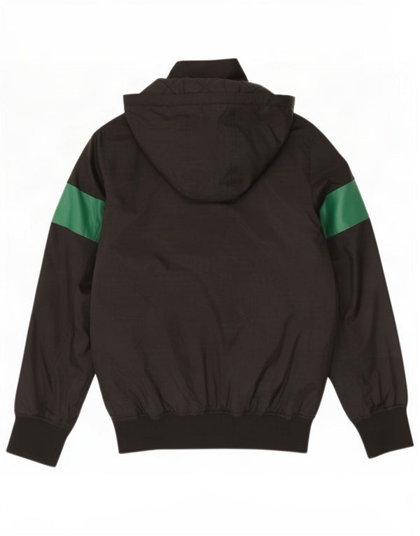 Errea Chaqueta Bomber con Capucha y Estampado para Mujer UK 10 Small Poliéster Negro