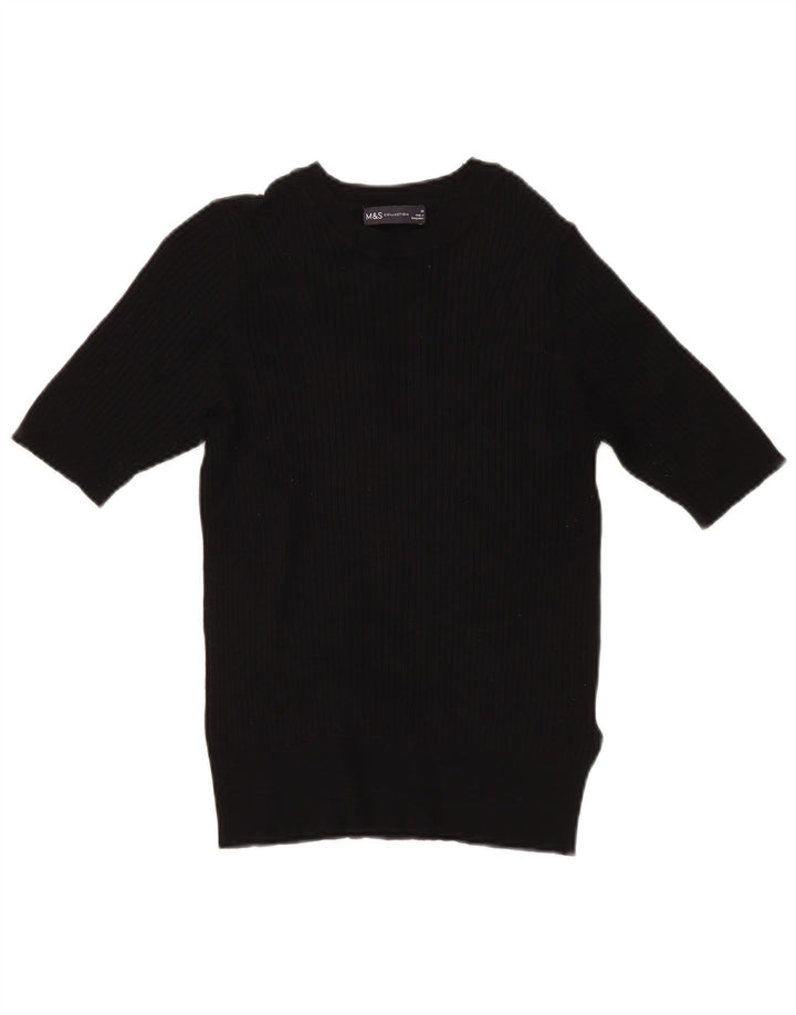 Marks & Spencer Jersey con cuello barco para mujer, talla 44, talla M, color negro